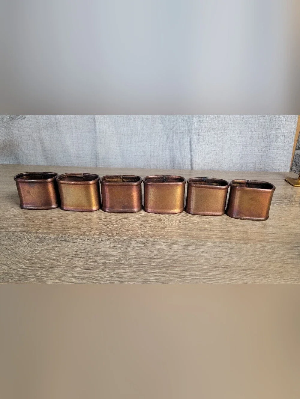 Copper Napkin Rings Set of 6 - Warm Gold Home Rustic Accent